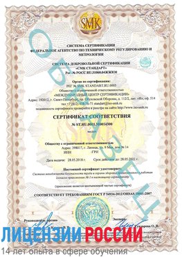 Образец сертификата соответствия Светлоград Сертификат OHSAS 18001